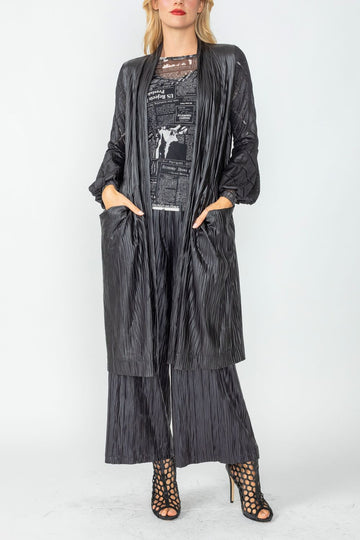 Black Puff Sleeve Kimono